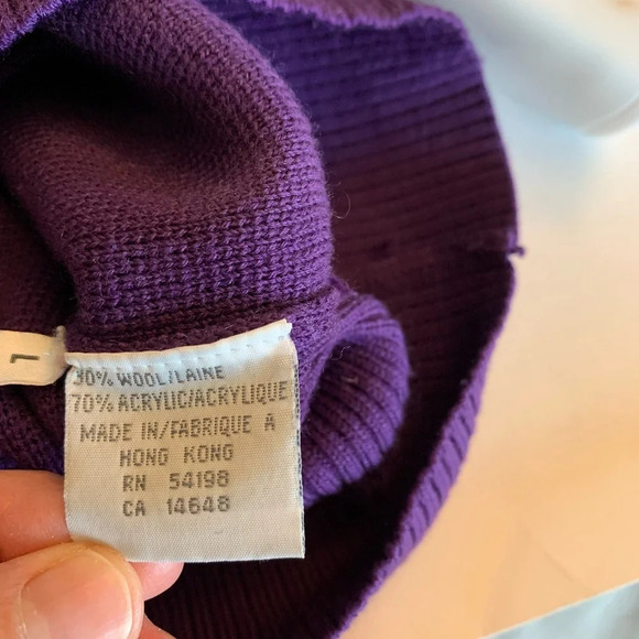 Vintage Bogner  quarter zip sweater. Purple size L. - Picture 7 of 15